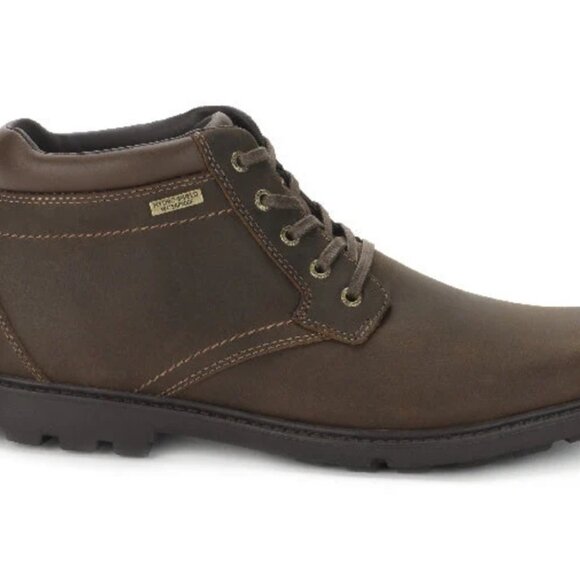 ROCKPORT Storm Surge Plain Toe Waterproof Leather Boots Men Size 11 W Wide Brown - Picture 1 of 9